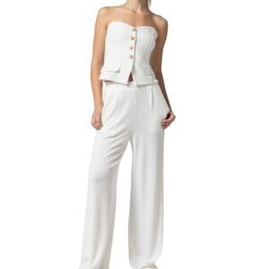 Paper Moon – Textured Vest and Wide-Leg Pant Set – Small